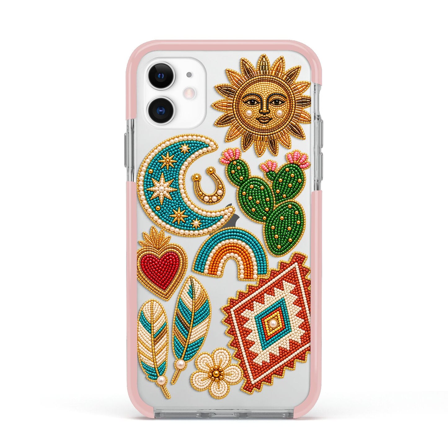 Desert Daydream Charms Apple iPhone 11 in White with Pink Impact Case