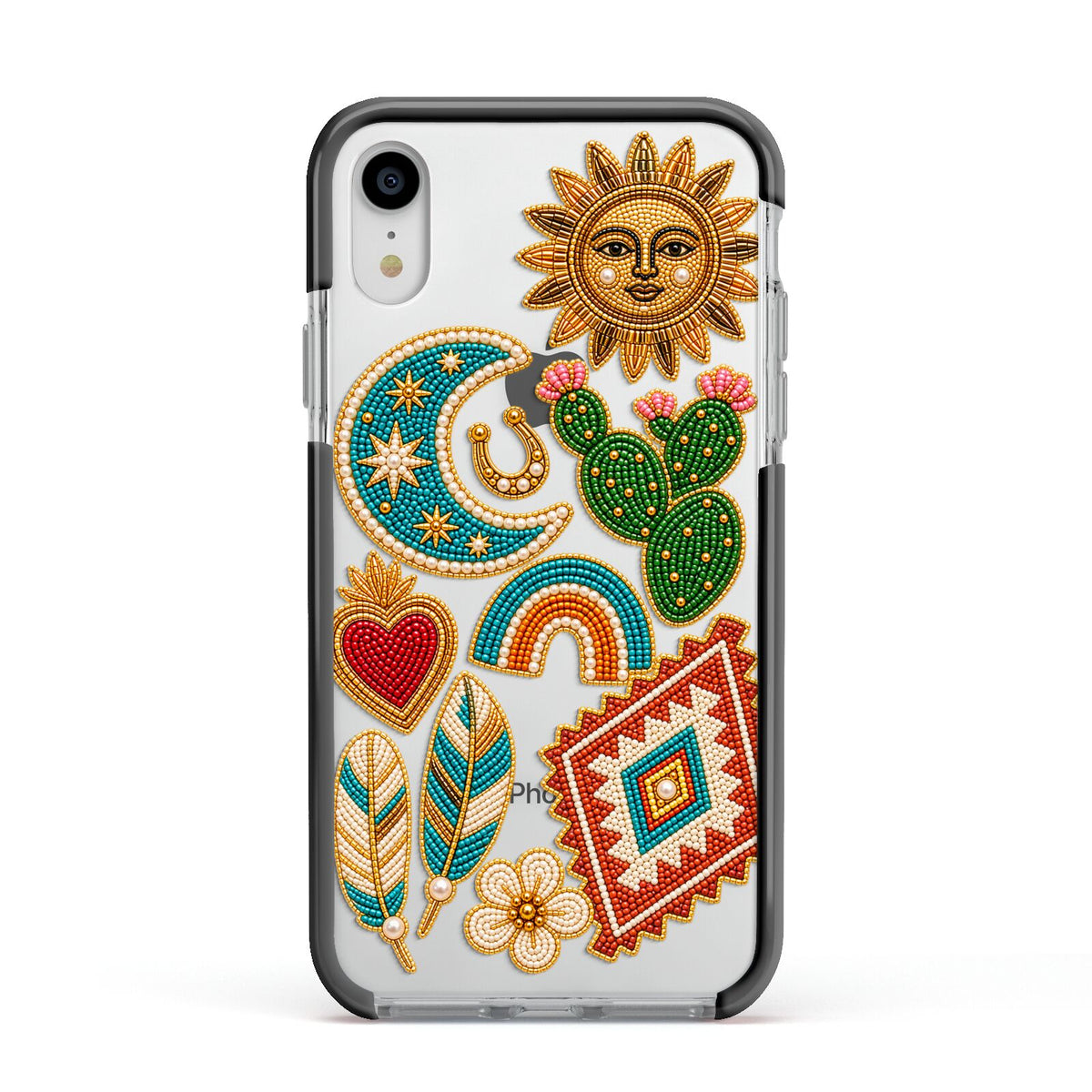 Desert Daydream Charms Apple iPhone XR Impact Case Black Edge on Silver Phone