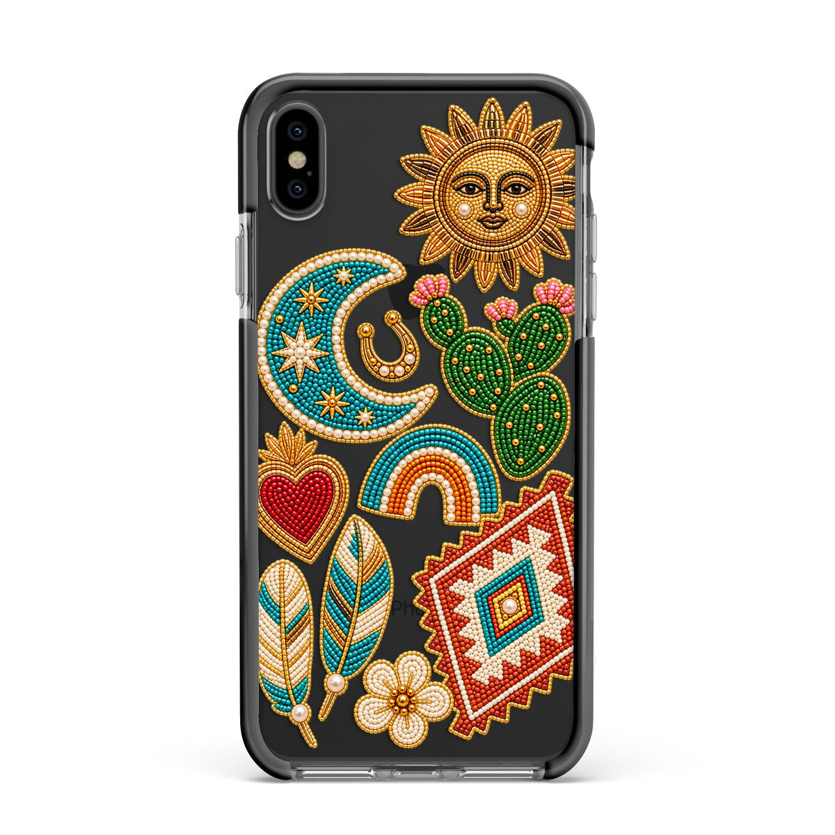 Desert Daydream Charms Apple iPhone Xs Max Impact Case Black Edge on Black Phone