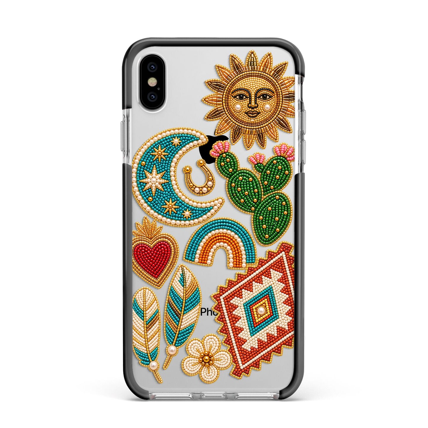 Desert Daydream Charms Apple iPhone Xs Max Impact Case Black Edge on Silver Phone