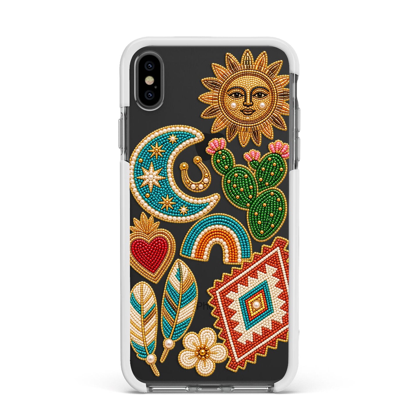 Desert Daydream Charms Apple iPhone Xs Max Impact Case White Edge on Black Phone