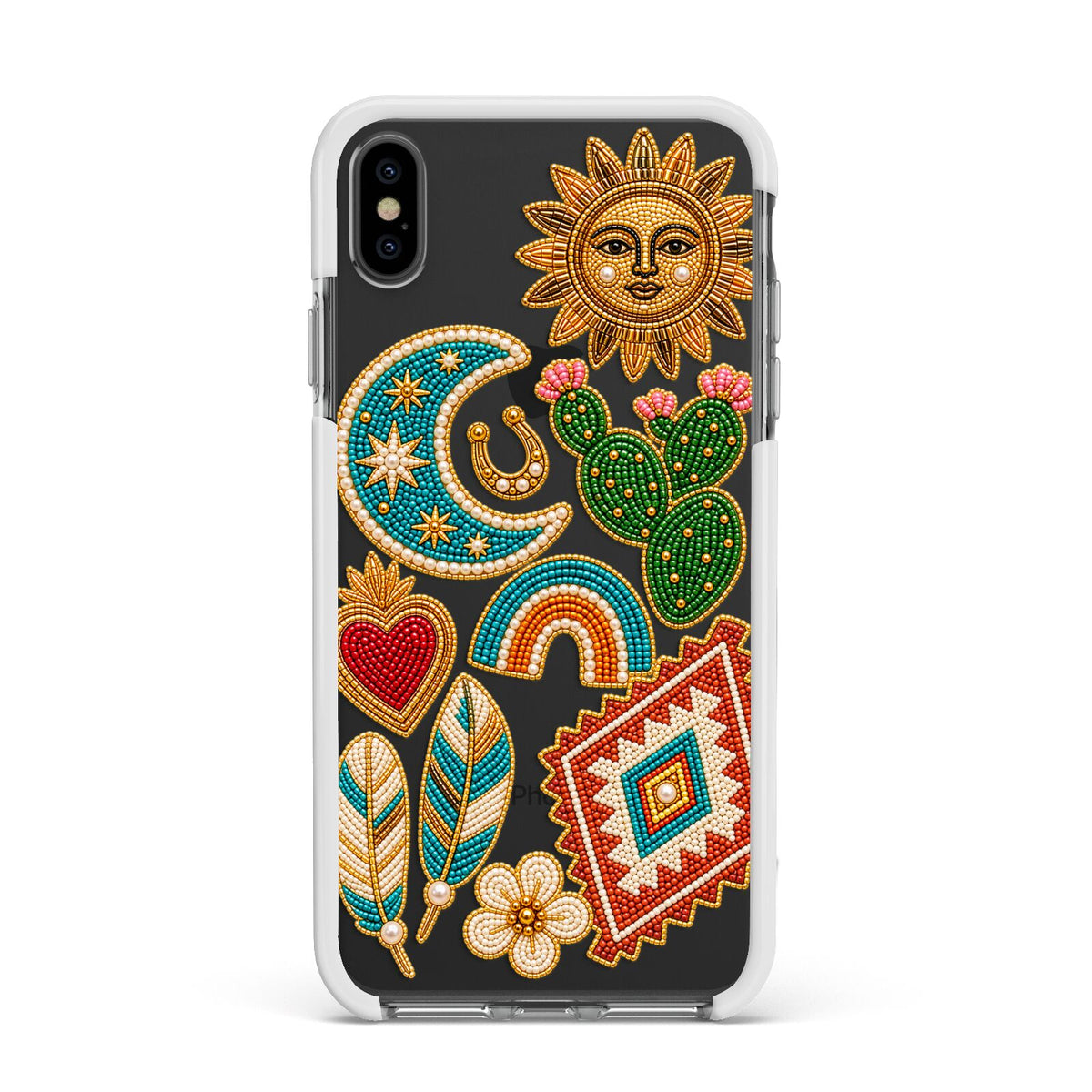 Desert Daydream Charms Apple iPhone Xs Max Impact Case White Edge on Black Phone