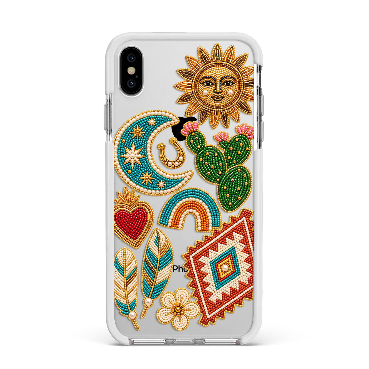 Desert Daydream Charms Apple iPhone Xs Max Impact Case White Edge on Silver Phone