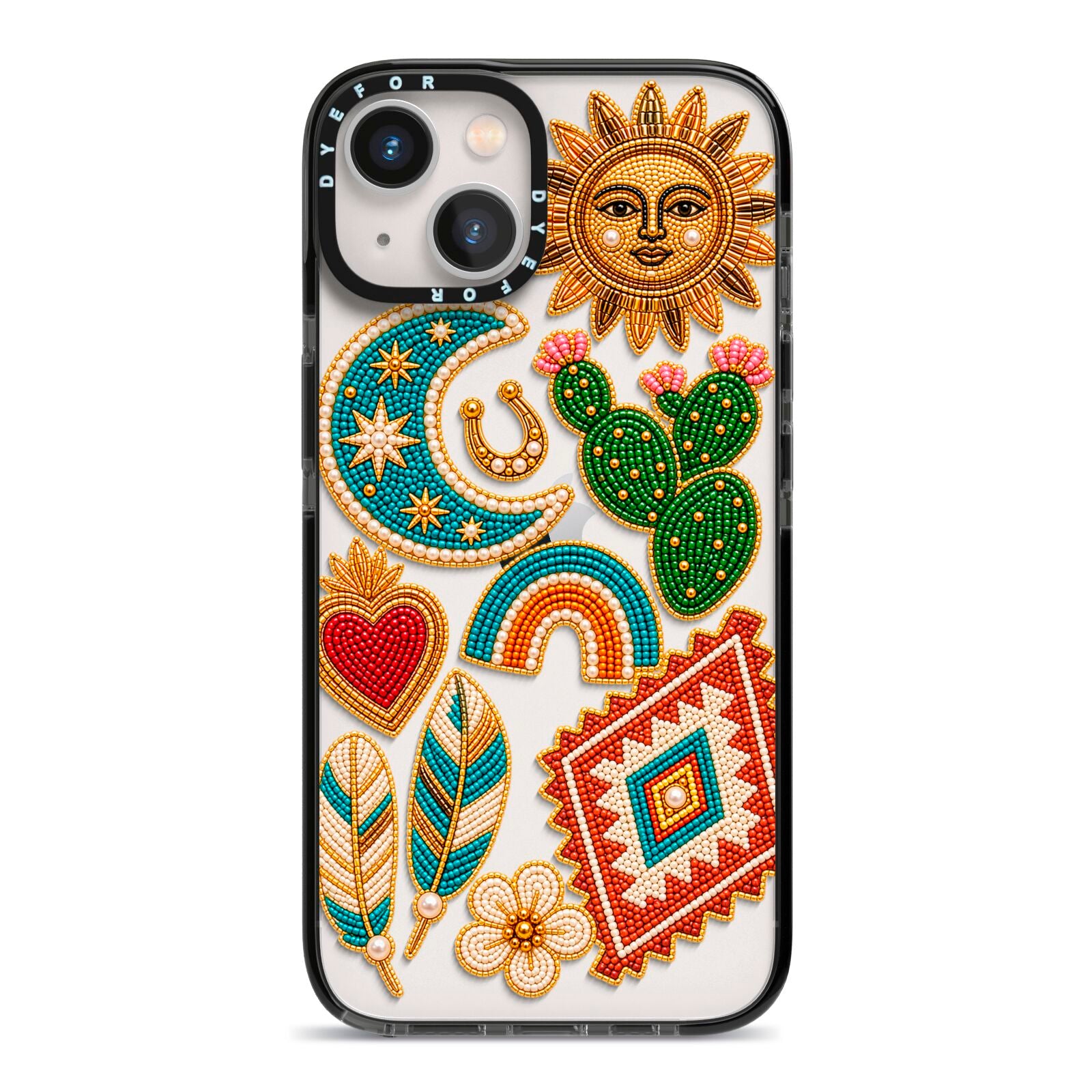 Desert Daydream Charms iPhone 13 Black Impact Case on Silver phone