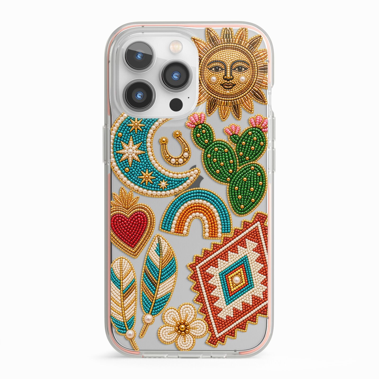 Desert Daydream Charms iPhone 13 Pro TPU Impact Case with Pink Edges