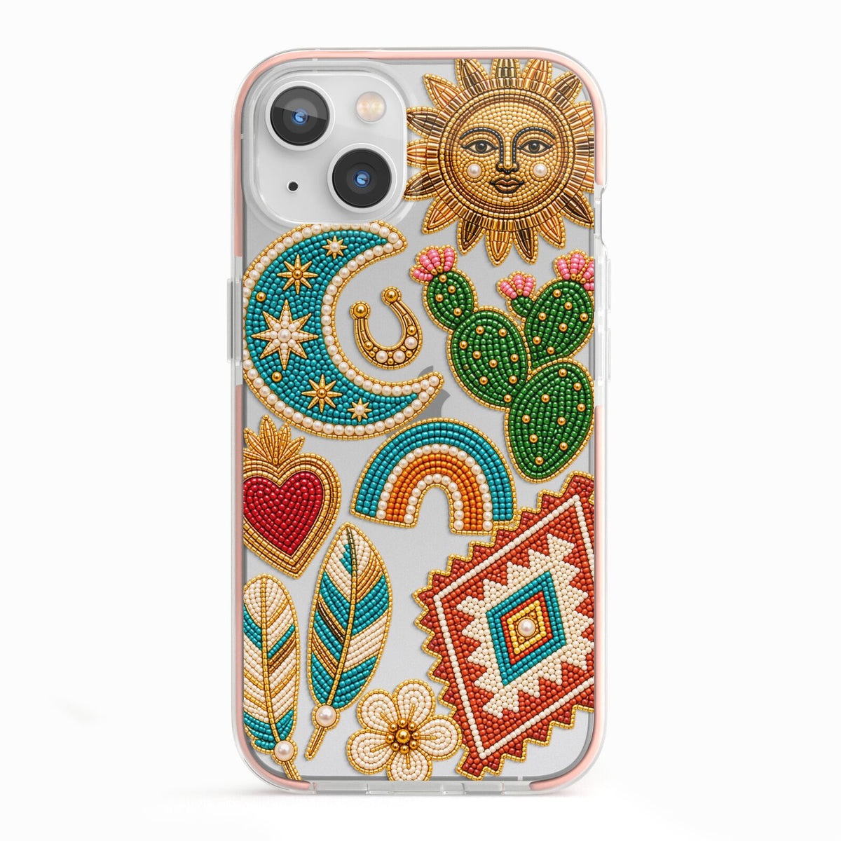 Desert Daydream Charms iPhone 13 TPU Impact Case with Pink Edges