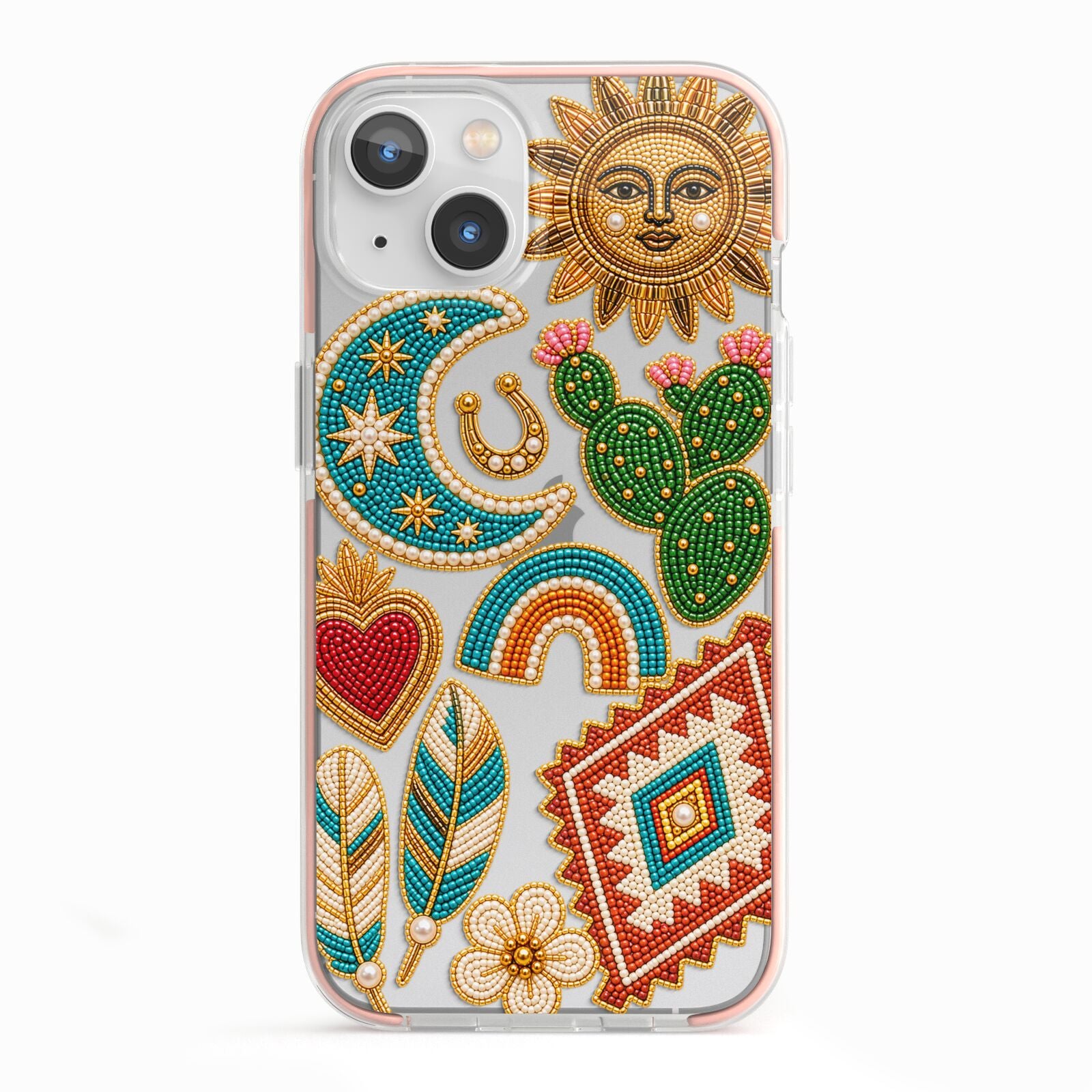 Desert Daydream Charms iPhone 13 TPU Impact Case with Pink Edges
