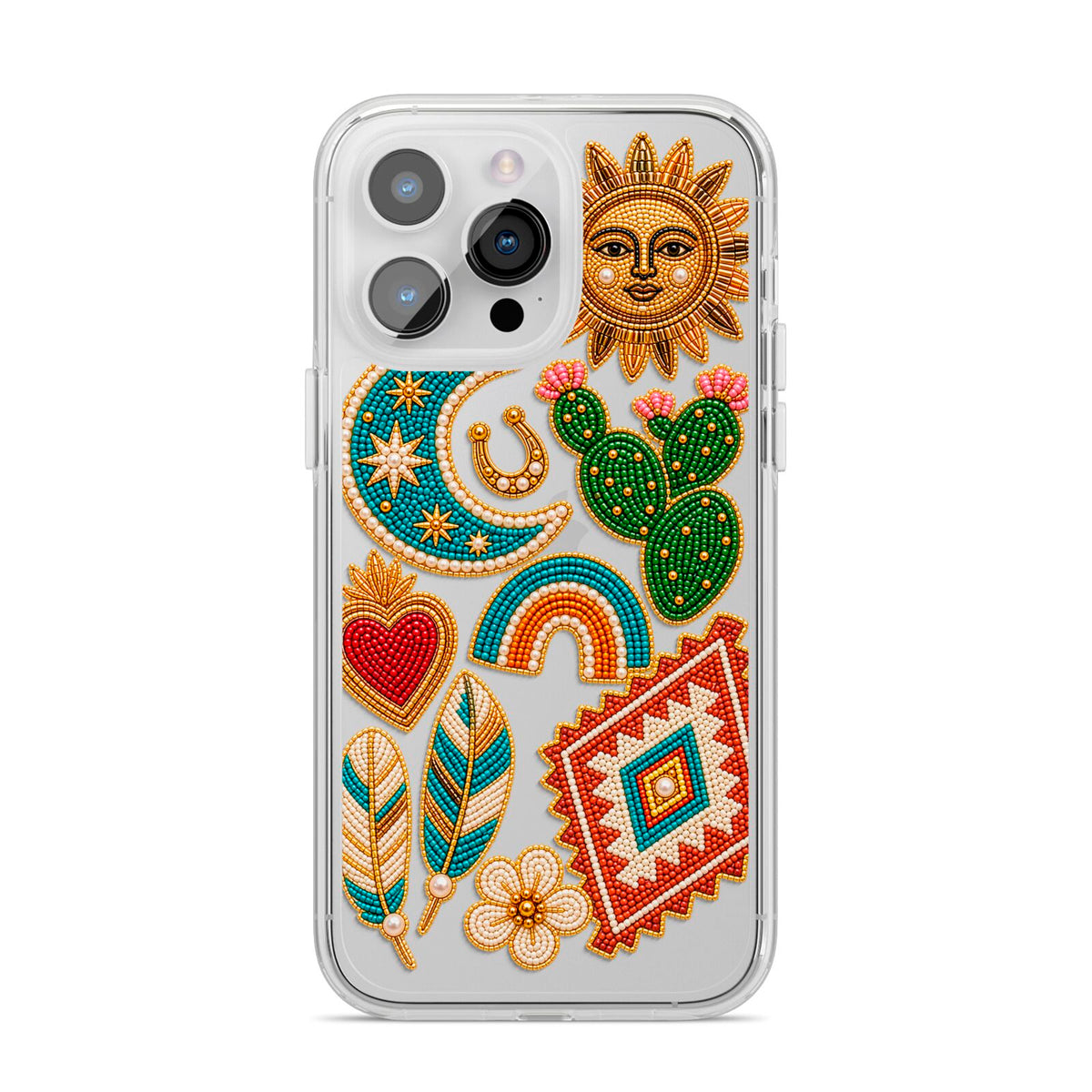 Desert Daydream Charms iPhone 14 Pro Max Clear Tough Case Silver