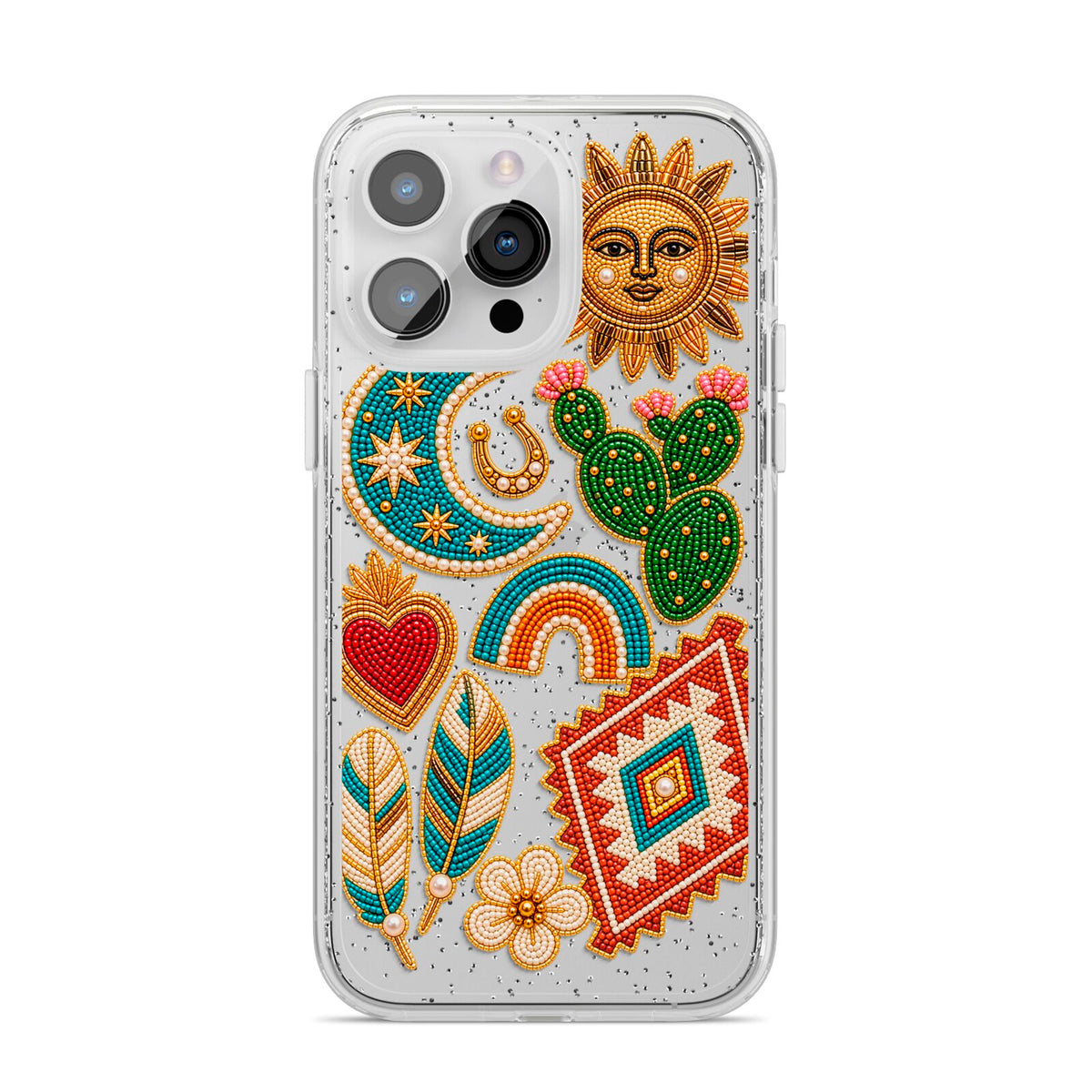 Desert Daydream Charms iPhone 14 Pro Max Glitter Tough Case Silver