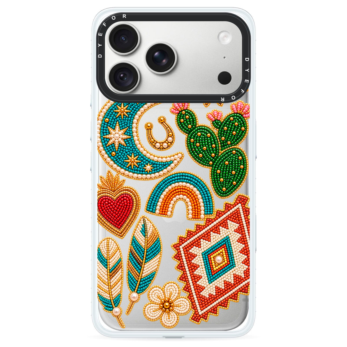 Desert Daydream Charms iPhone 18 Pro Max Black Impact Pre order Case on Silver phone