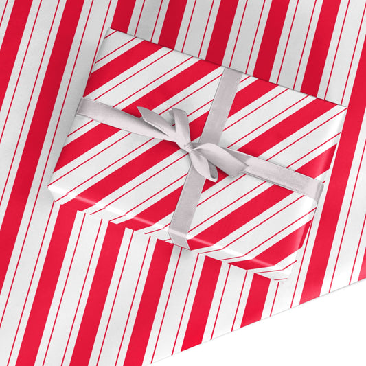 Diagonal Candy Cane Christmas Custom Wrapping Paper
