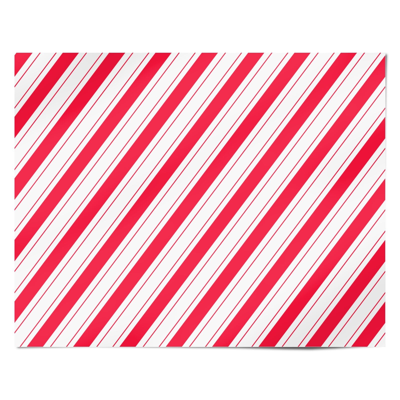 Diagonal Candy Cane Christmas Personalised Wrapping Paper Alternative