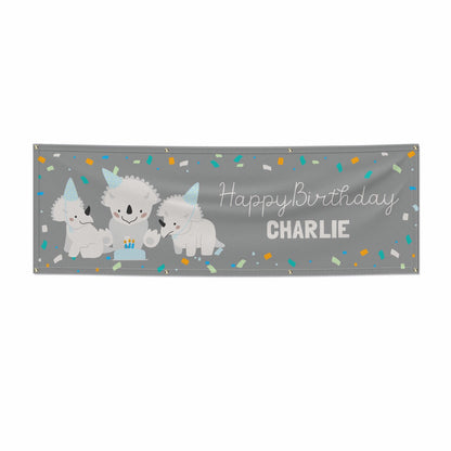 Dino Friends Happy Birthday 6x2 Banner