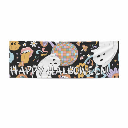 Disco Ghosts Happy Halloween 6x2 Banner