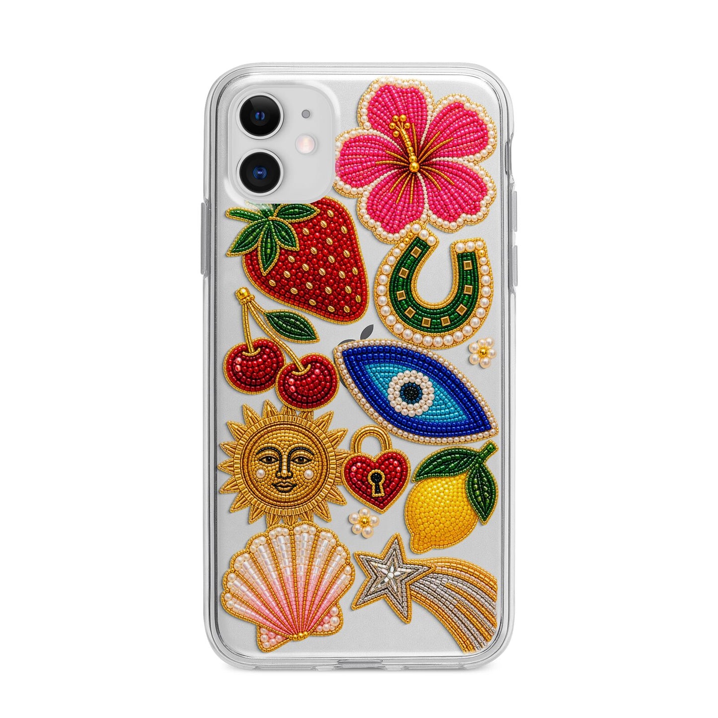 Dolce Fortune Charms Apple iPhone 11 in White with Bumper Case