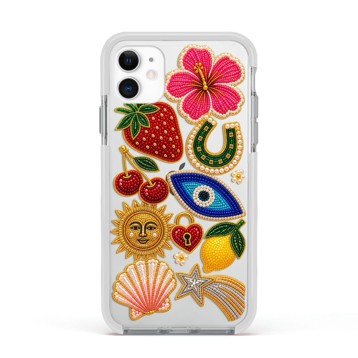 Dolce Fortune Charms Apple iPhone 11 in White with White Impact Case