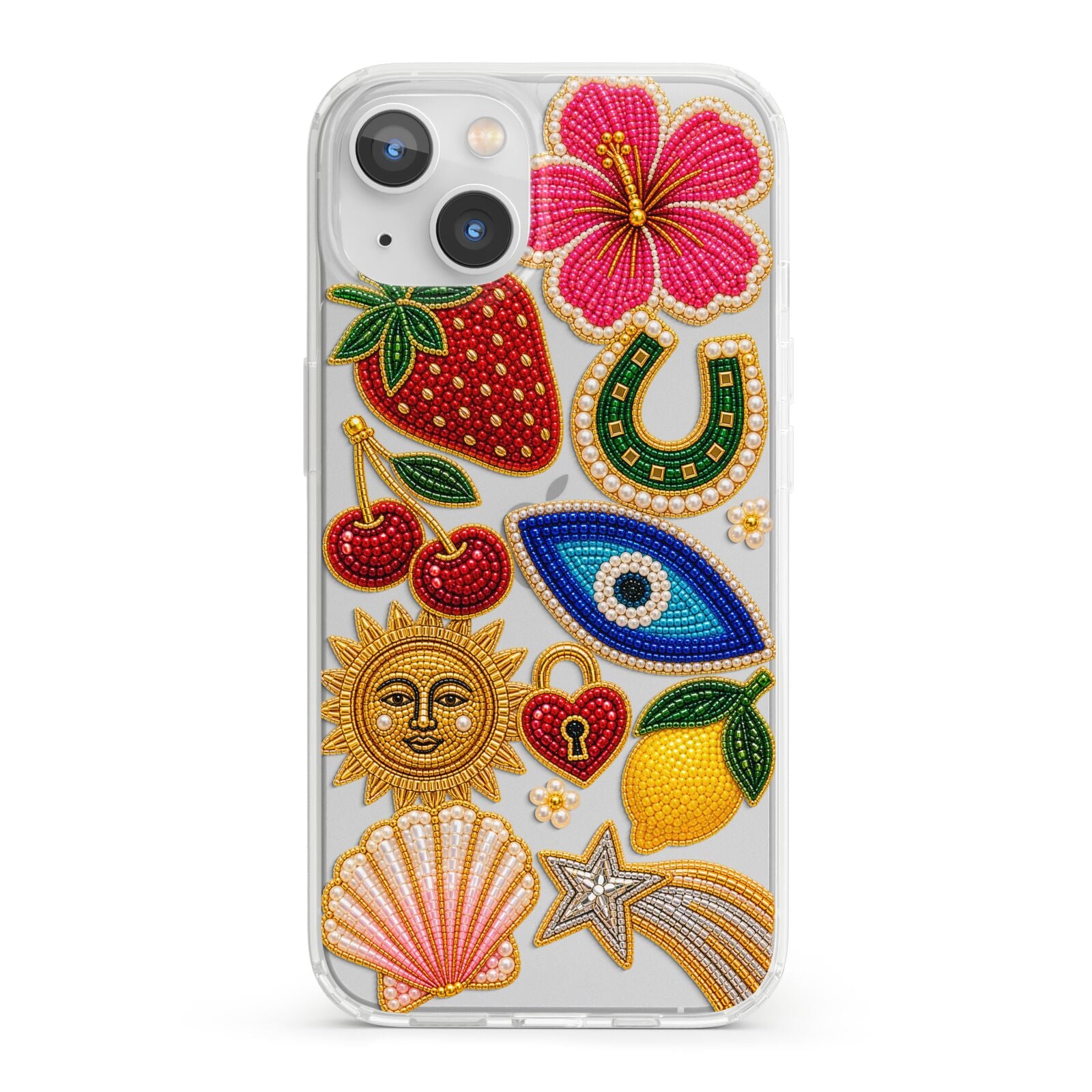 Dolce Fortune Charms iPhone 13 Clear Bumper Case