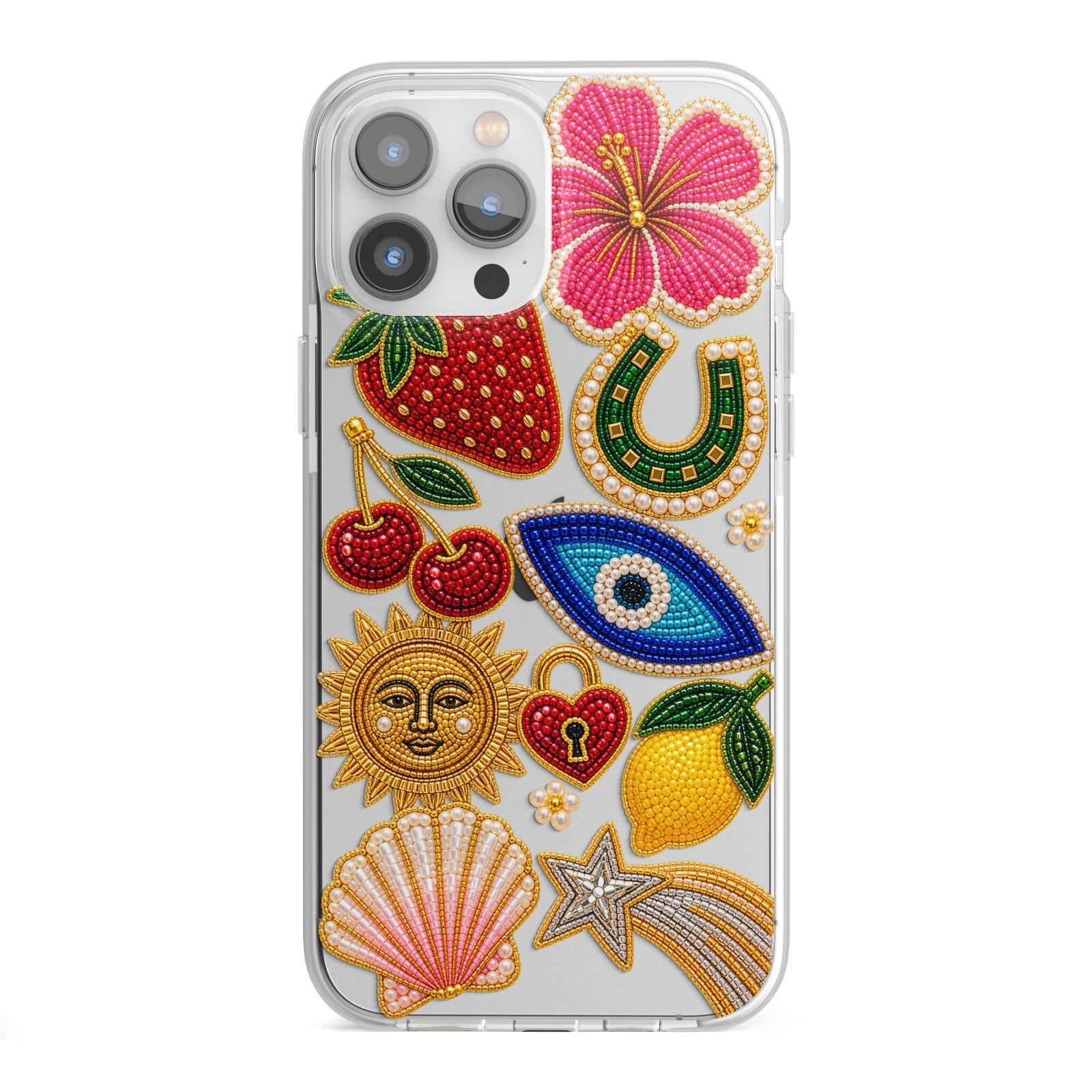 Dolce Fortune Charms iPhone 13 Pro Max TPU Impact Case with White Edges