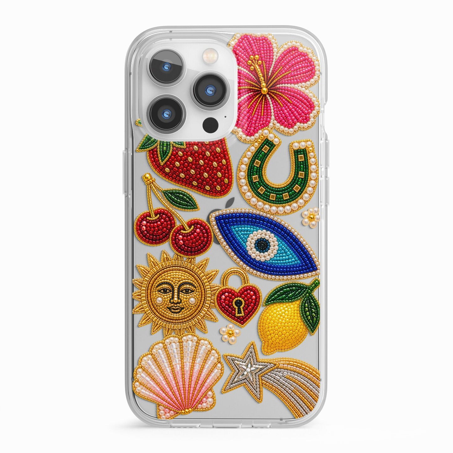 Dolce Fortune Charms iPhone 13 Pro TPU Impact Case with White Edges