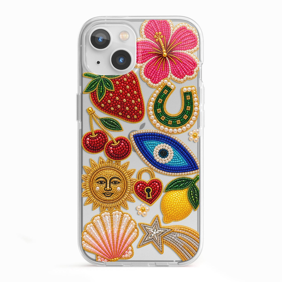 Dolce Fortune Charms iPhone 13 TPU Impact Case with White Edges