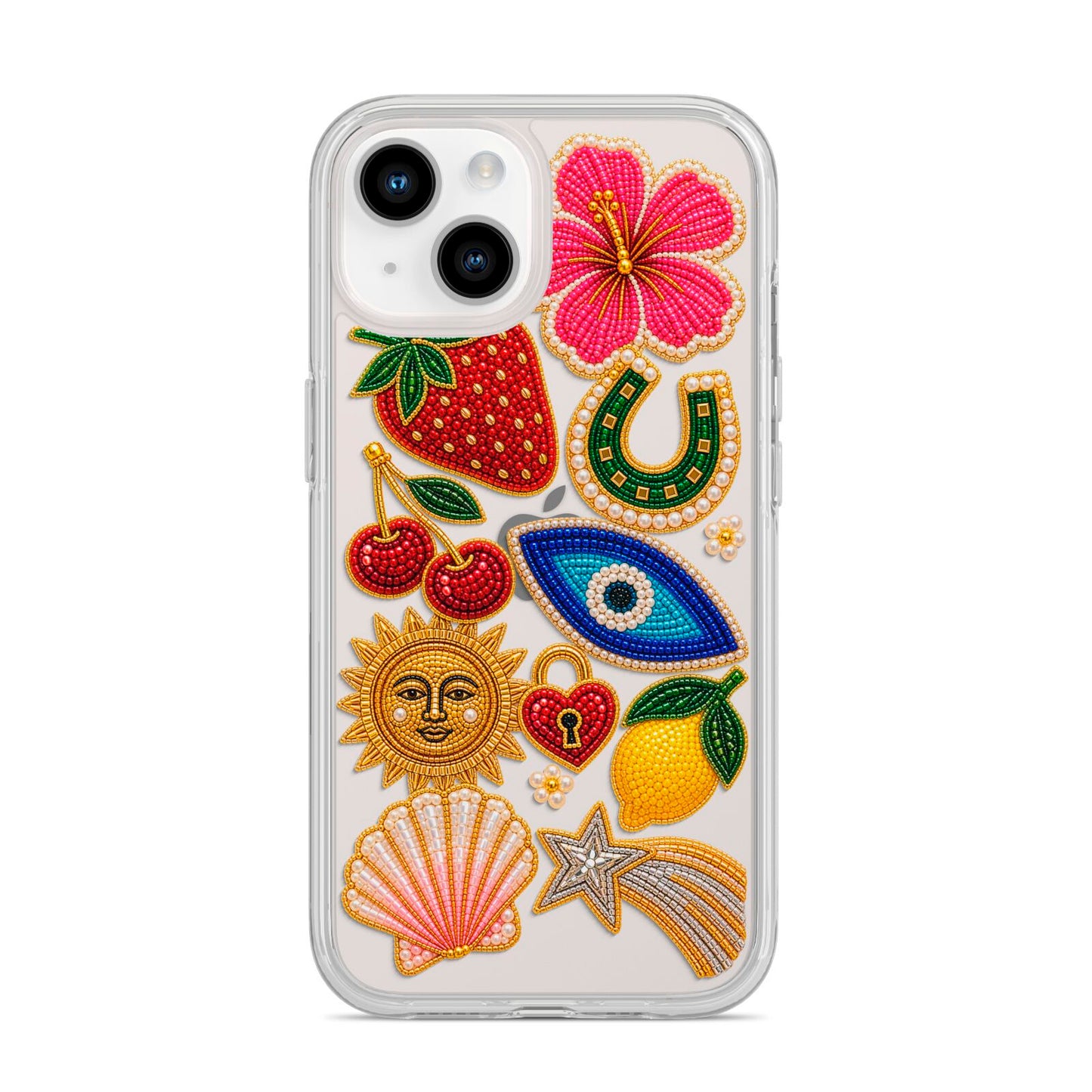 Dolce Fortune Charms iPhone 14 Clear Tough Case Starlight