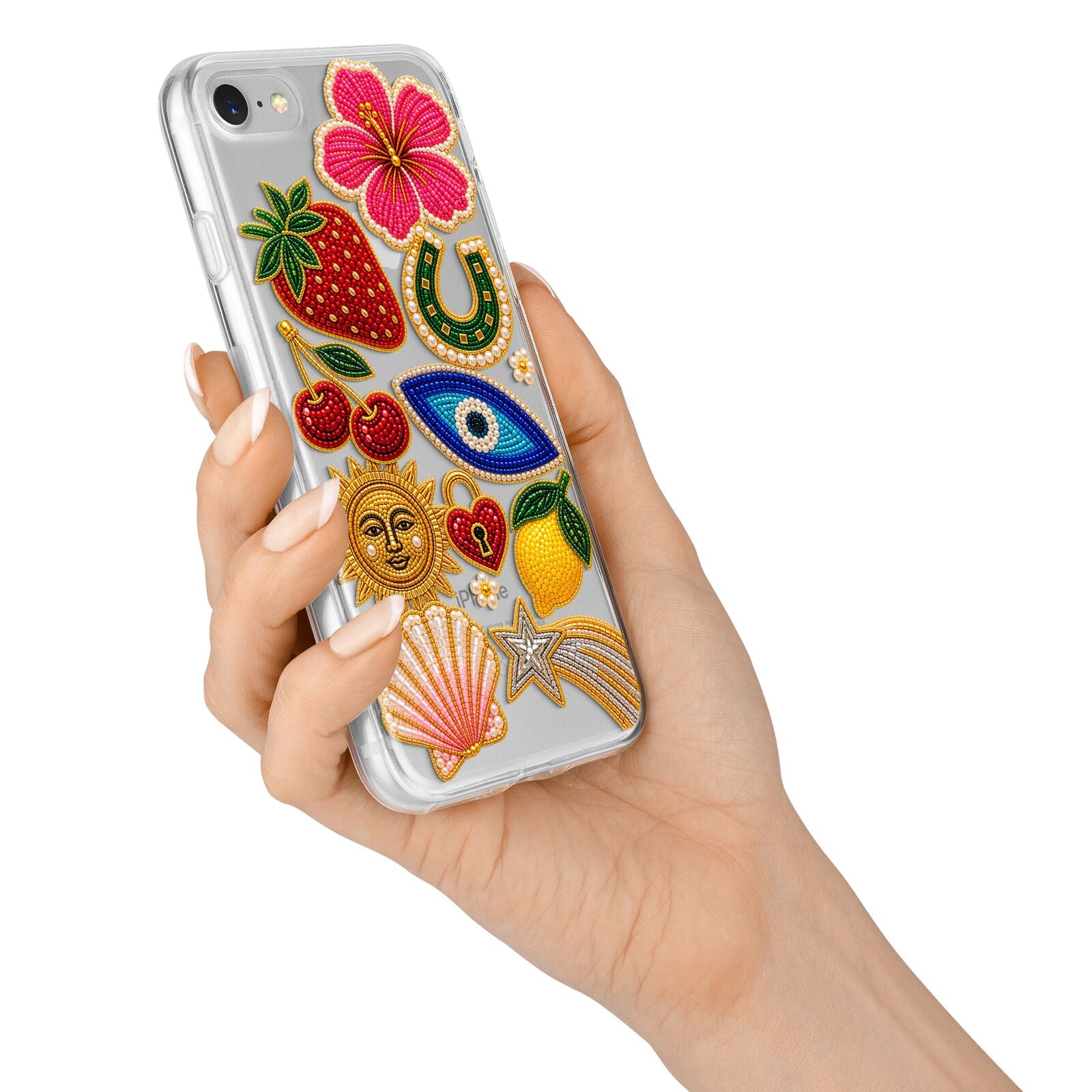 Dolce Fortune Charms iPhone 7 Bumper Case on Silver iPhone Alternative Image
