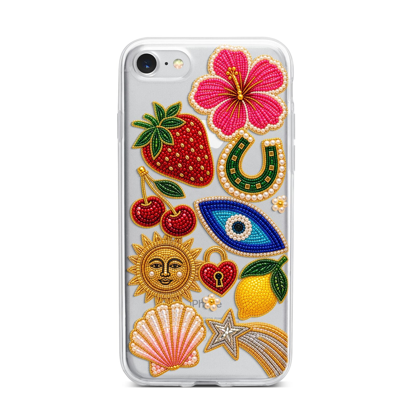 Dolce Fortune Charms iPhone 7 Bumper Case on Silver iPhone