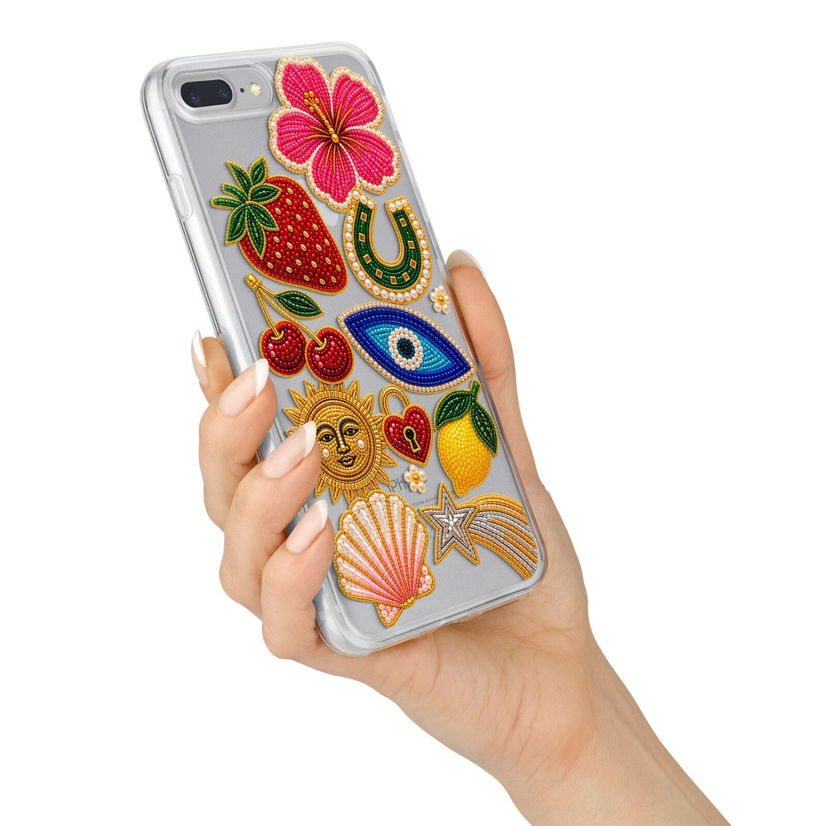 Dolce Fortune Charms iPhone 7 Plus Bumper Case on Silver iPhone Alternative Image
