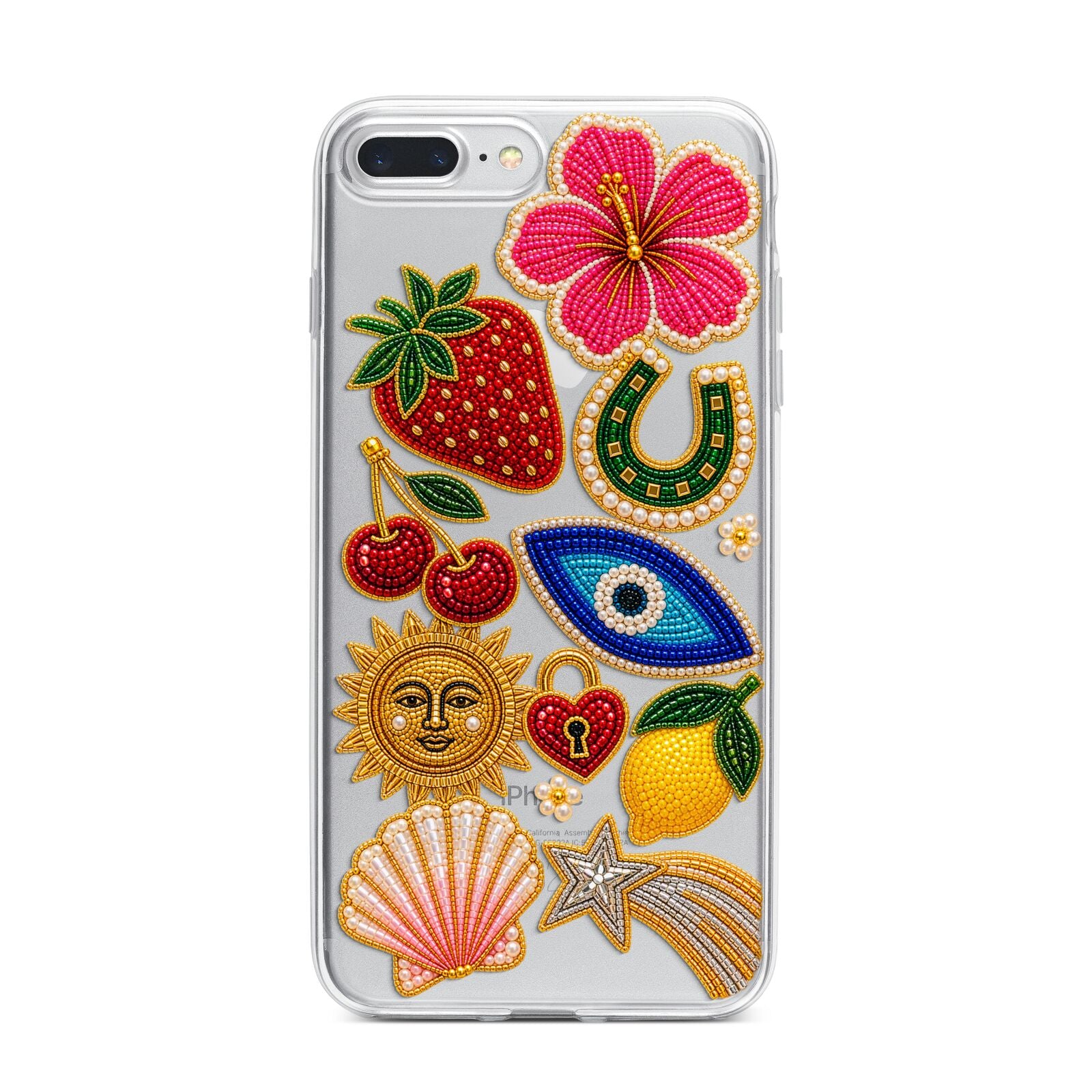 Dolce Fortune Charms iPhone 7 Plus Bumper Case on Silver iPhone