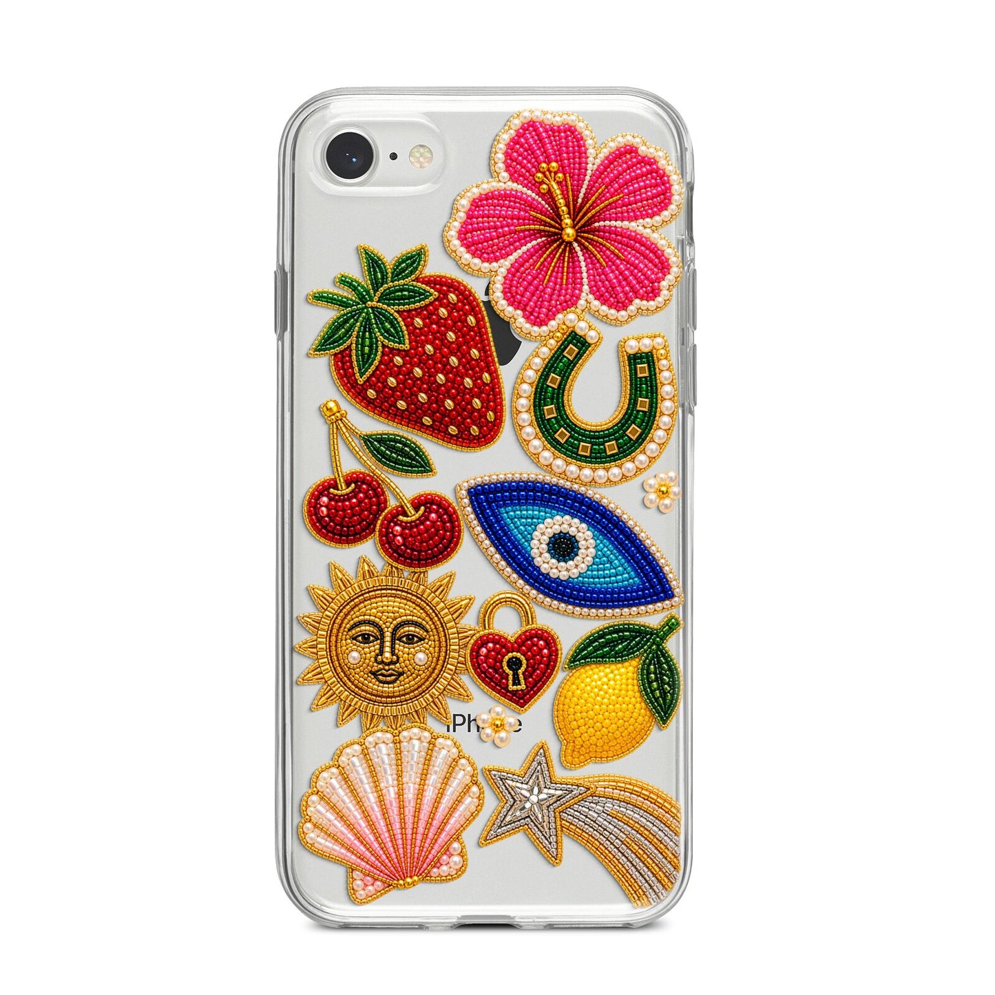 Dolce Fortune Charms iPhone 8 Bumper Case on Silver iPhone