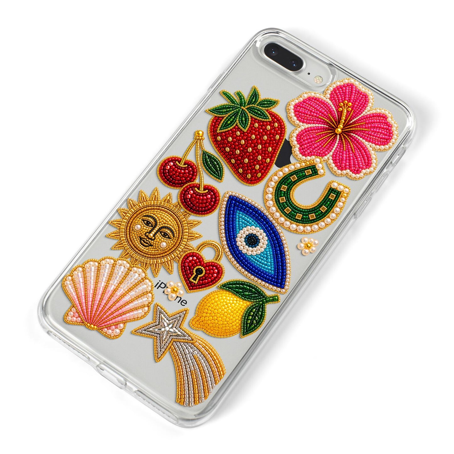 Dolce Fortune Charms iPhone 8 Plus Bumper Case on Silver iPhone Alternative Image