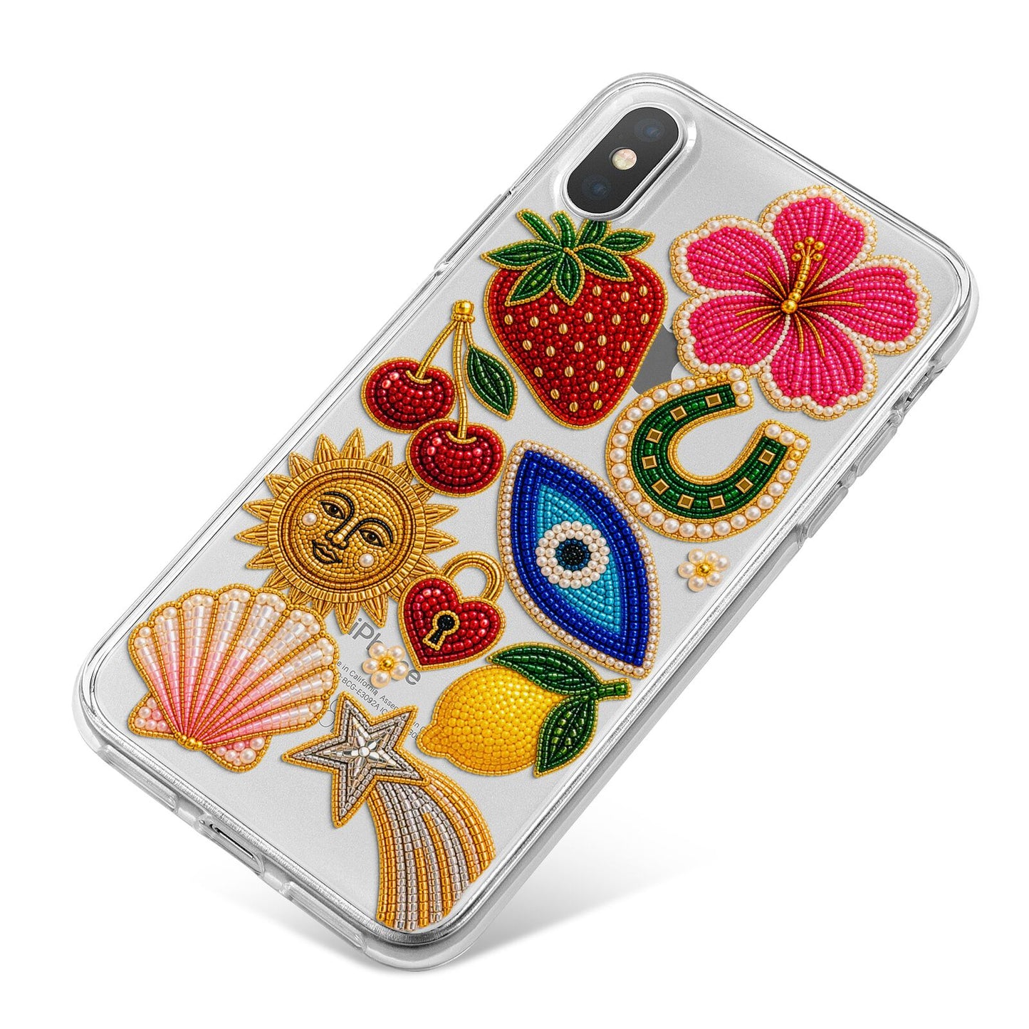 Dolce Fortune Charms iPhone X Bumper Case on Silver iPhone