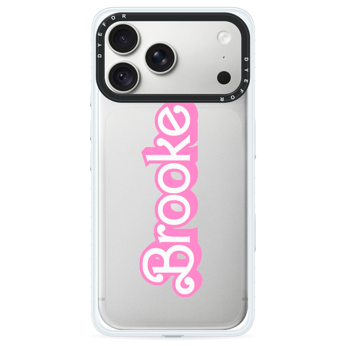 Dream Name iPhone 18 Pro Max Black Impact Pre order Case on Silver phone