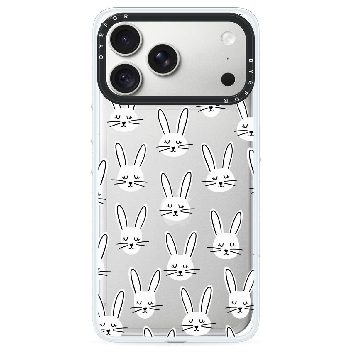 Easter Bunny iPhone 18 Pro Black Impact Pre order Case on Silver phone