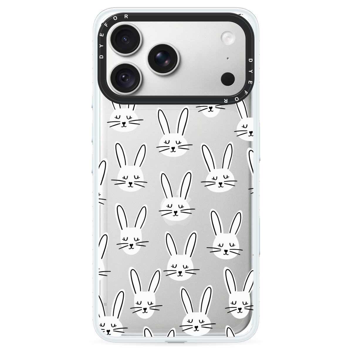 Easter Bunny iPhone 18 Pro Max Black Impact Pre order Case on Silver phone