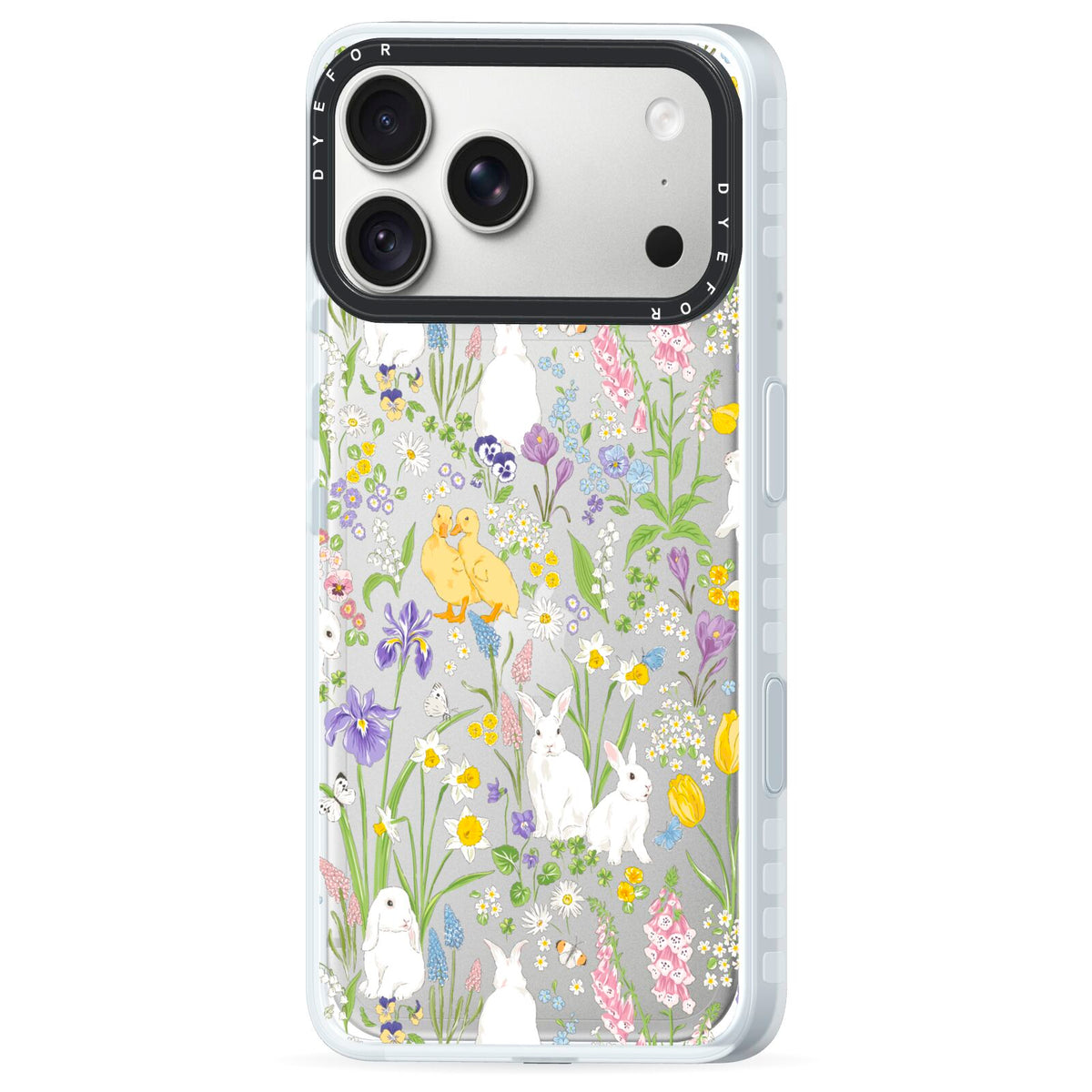 Easter iPhone 18 Pro Max Black Impact Pre order Case Side Angle on Silver phone