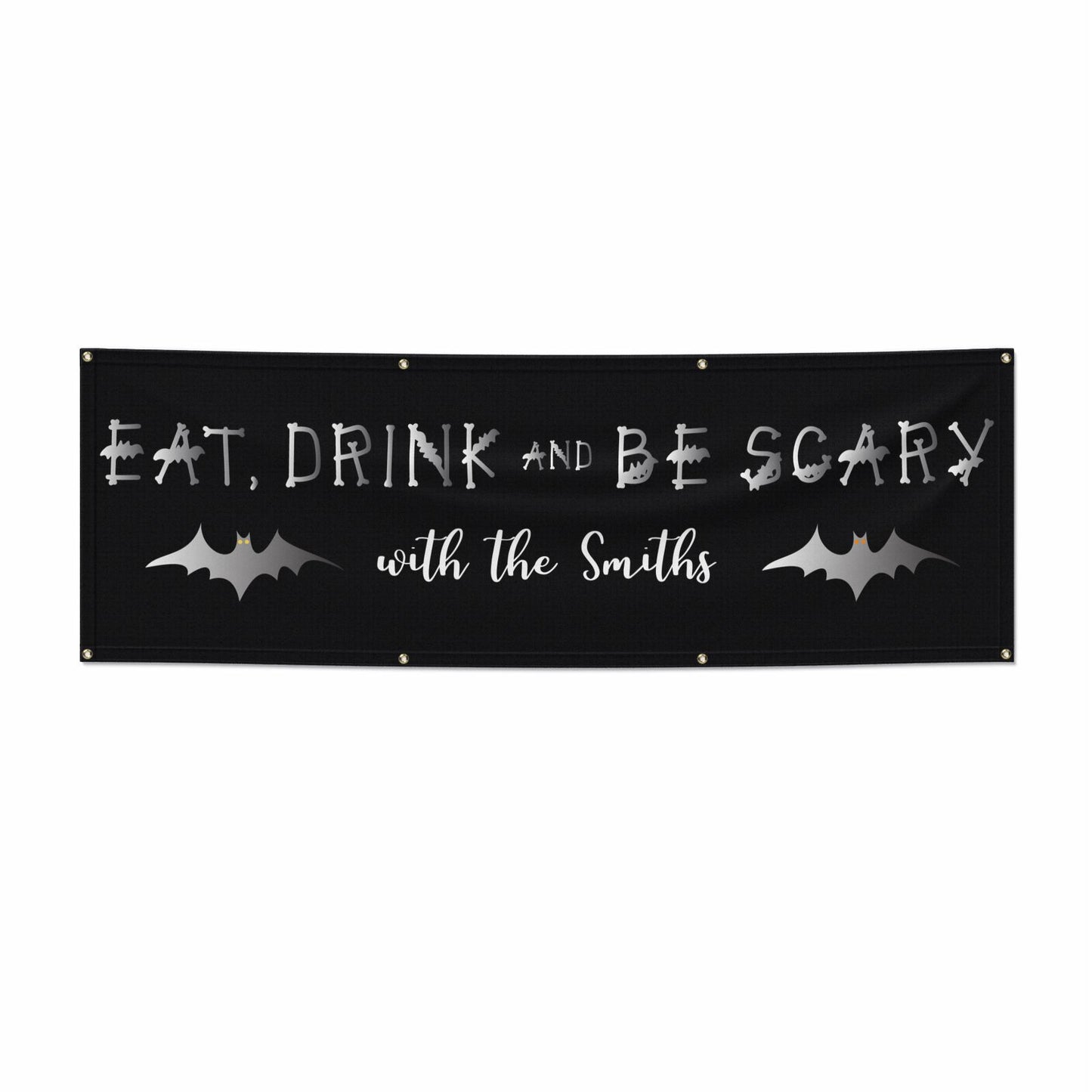 Eat Drink Be Scary Personalised Halloween 6x2 Banner