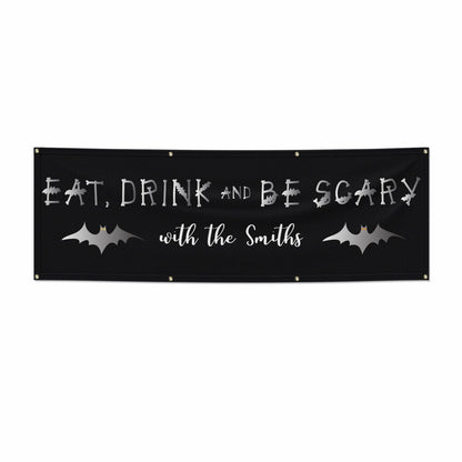 Eat Drink Be Scary Personalised Halloween 6x2 Banner
