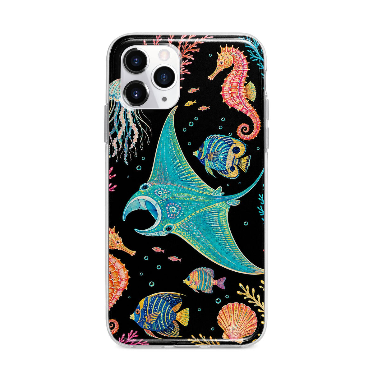 Electric Reef Apple iPhone 11 Pro Max in Silver with Bumper Case