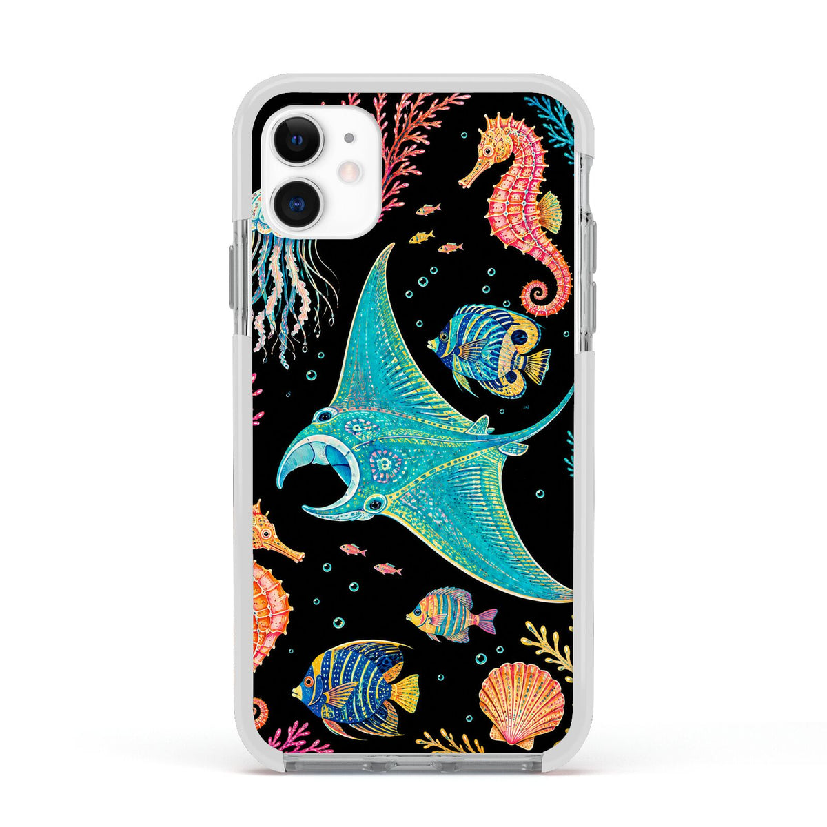 Electric Reef Apple iPhone 11 in White with White Impact Case