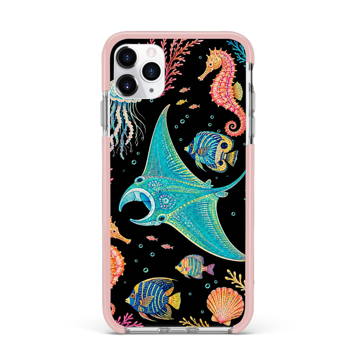 Electric Reef iPhone 11 Pro Max Impact Pink Edge Case