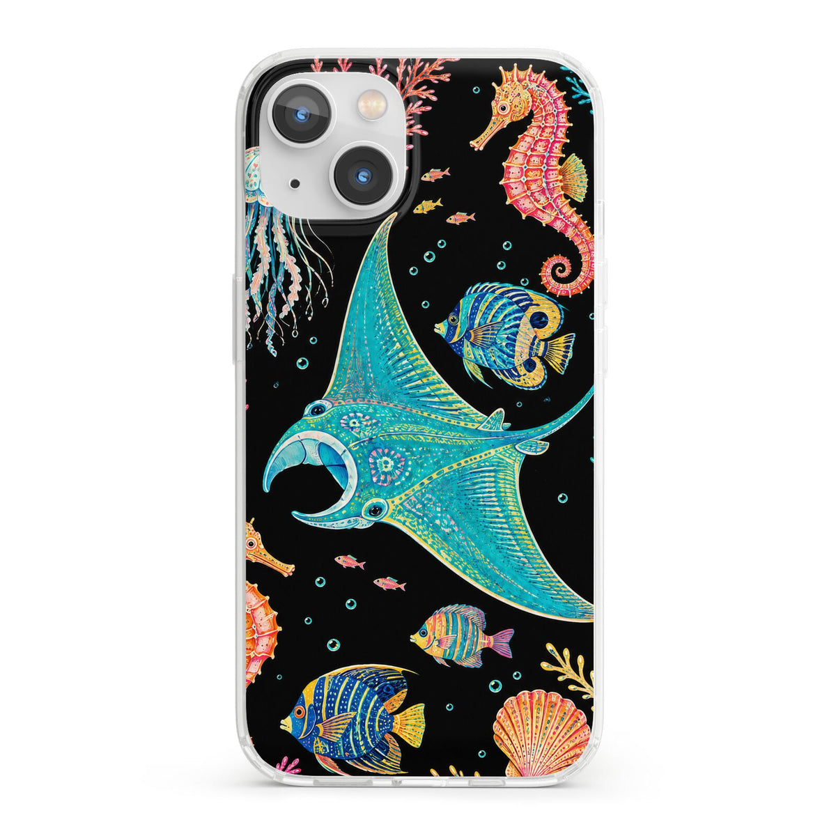 Electric Reef iPhone 13 Clear Bumper Case