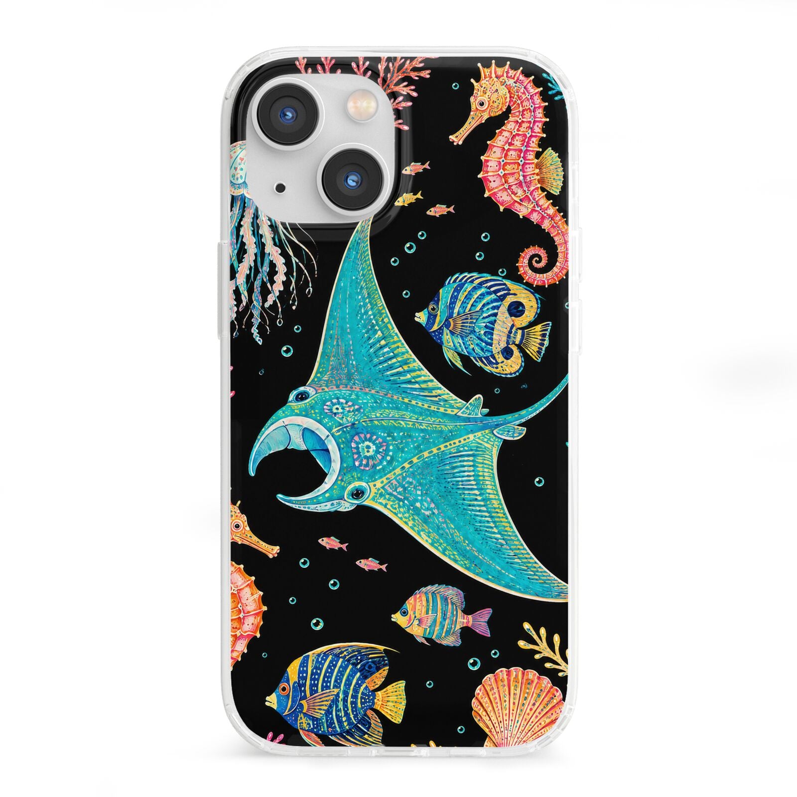 Electric Reef iPhone 13 Mini Clear Bumper Case