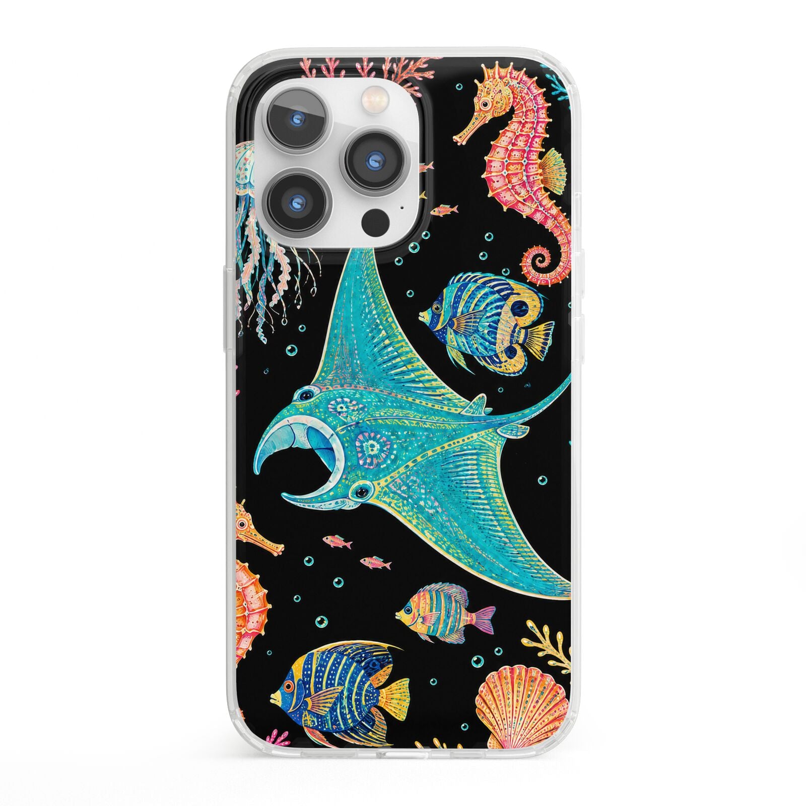 Electric Reef iPhone 13 Pro Clear Bumper Case