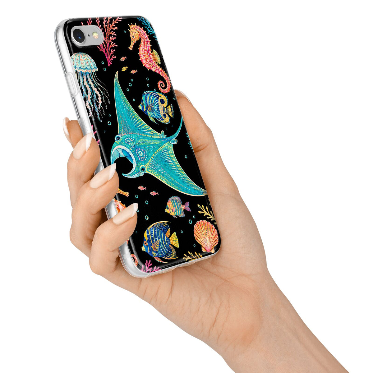 Electric Reef iPhone 7 Bumper Case on Silver iPhone Alternative Image