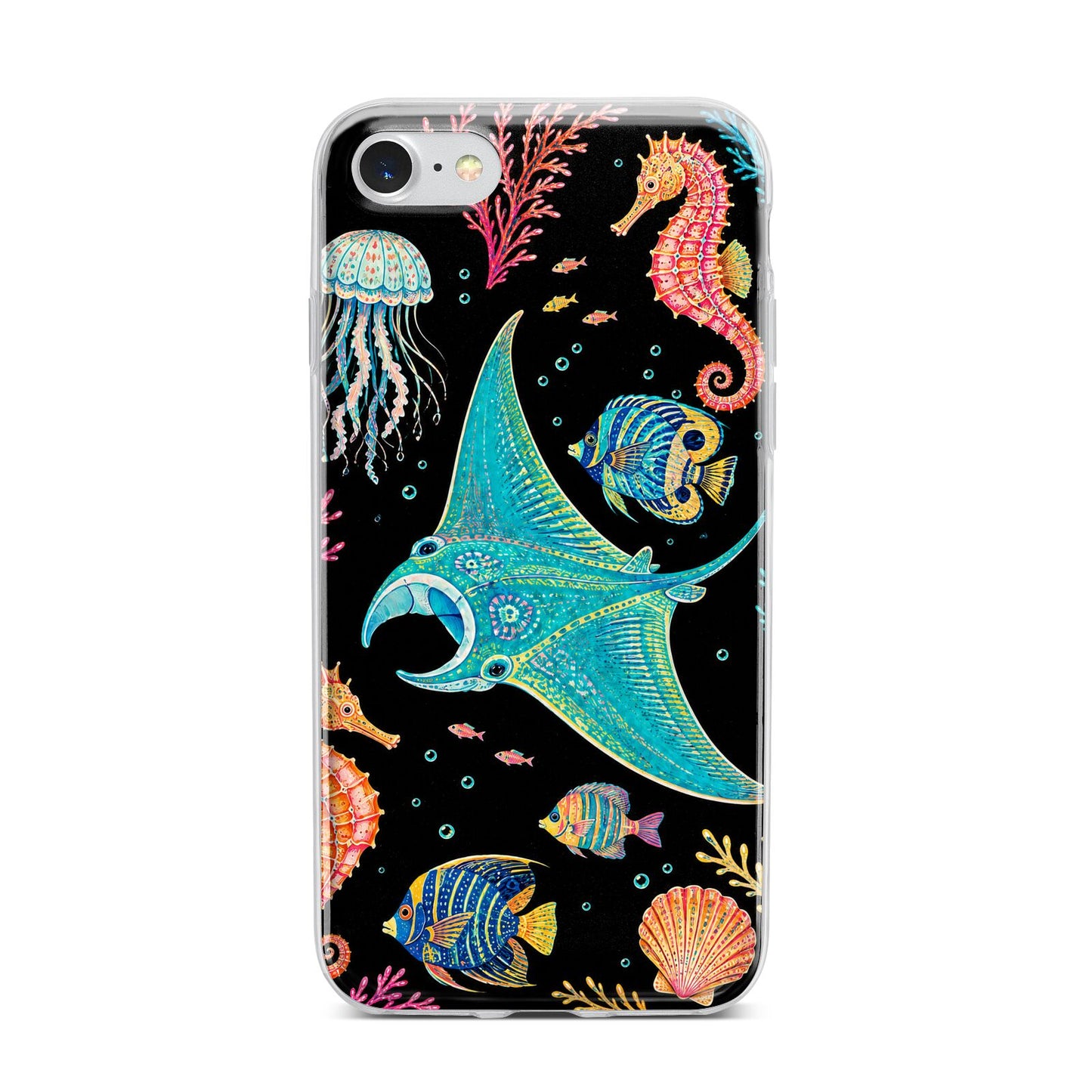 Electric Reef iPhone 7 Bumper Case on Silver iPhone