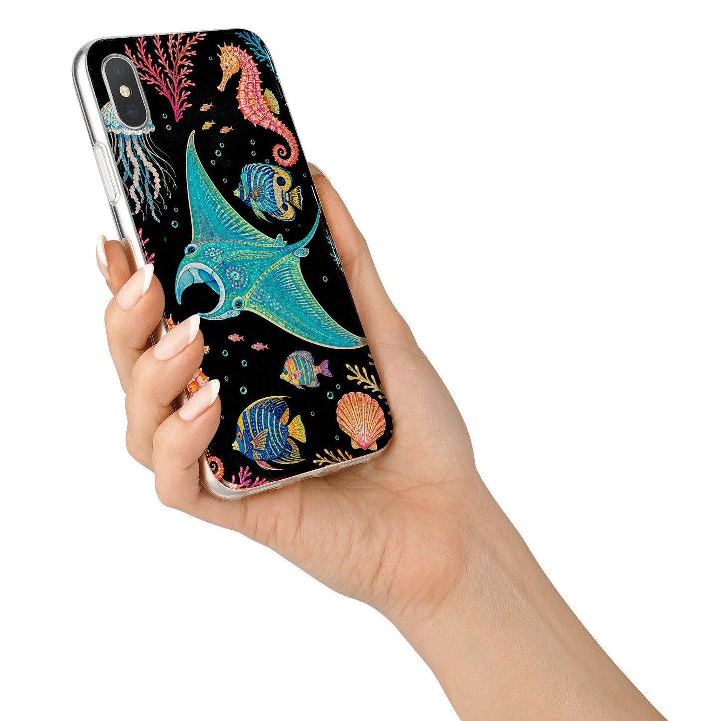 Electric Reef iPhone X Bumper Case on Silver iPhone Alternative Image 2