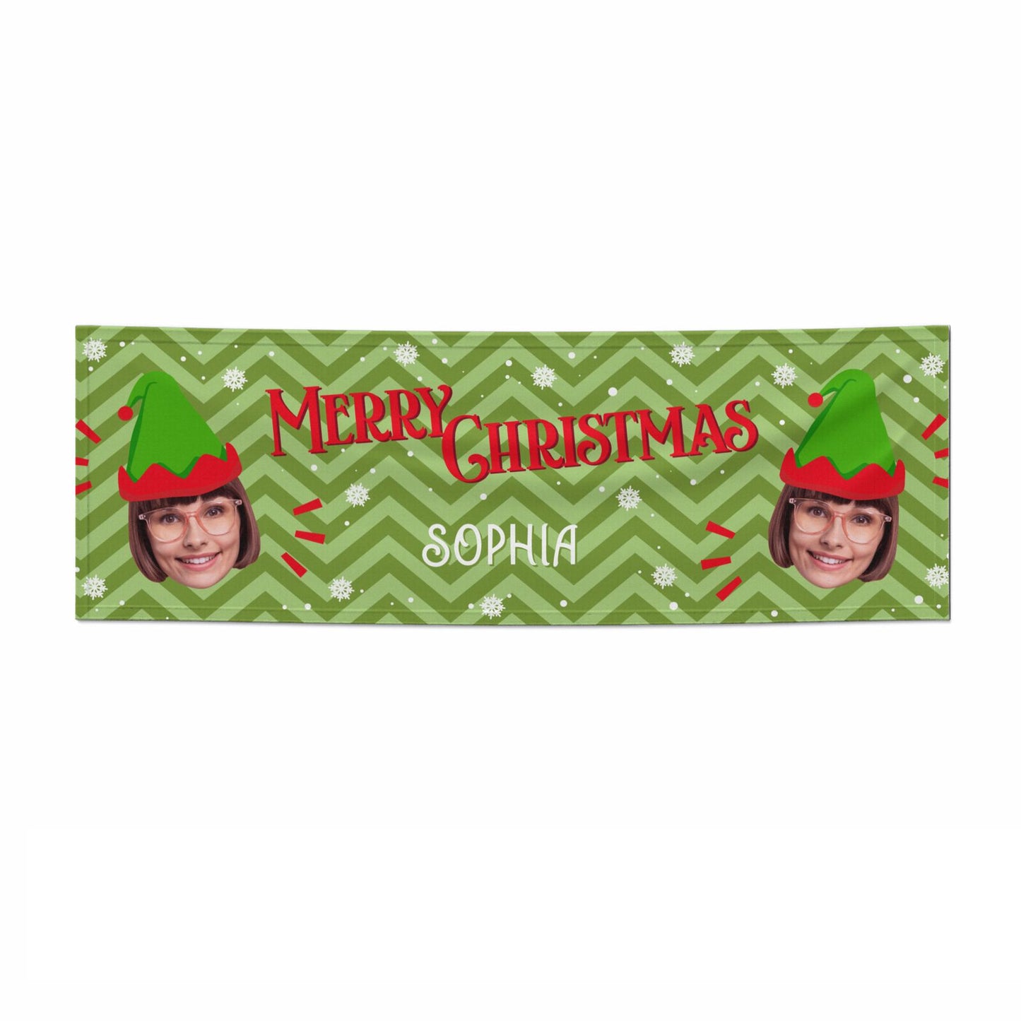 Elf Photo Face 3x1 Paper Banner