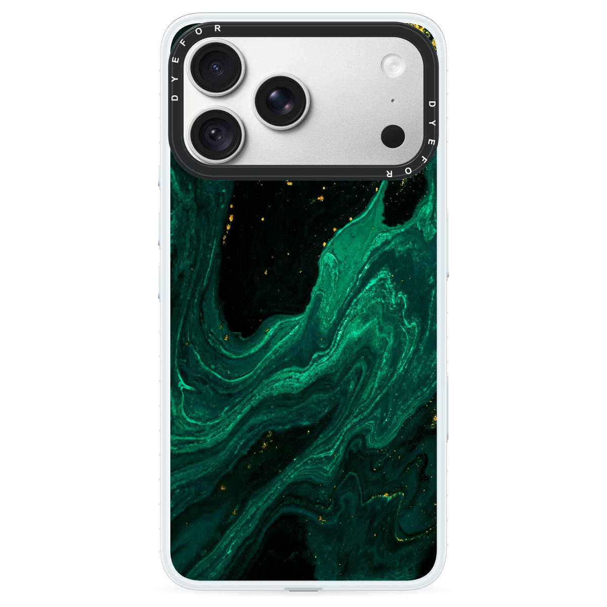 Emerald Green iPhone 18 Pro Max Black Impact Pre order Case on Silver phone