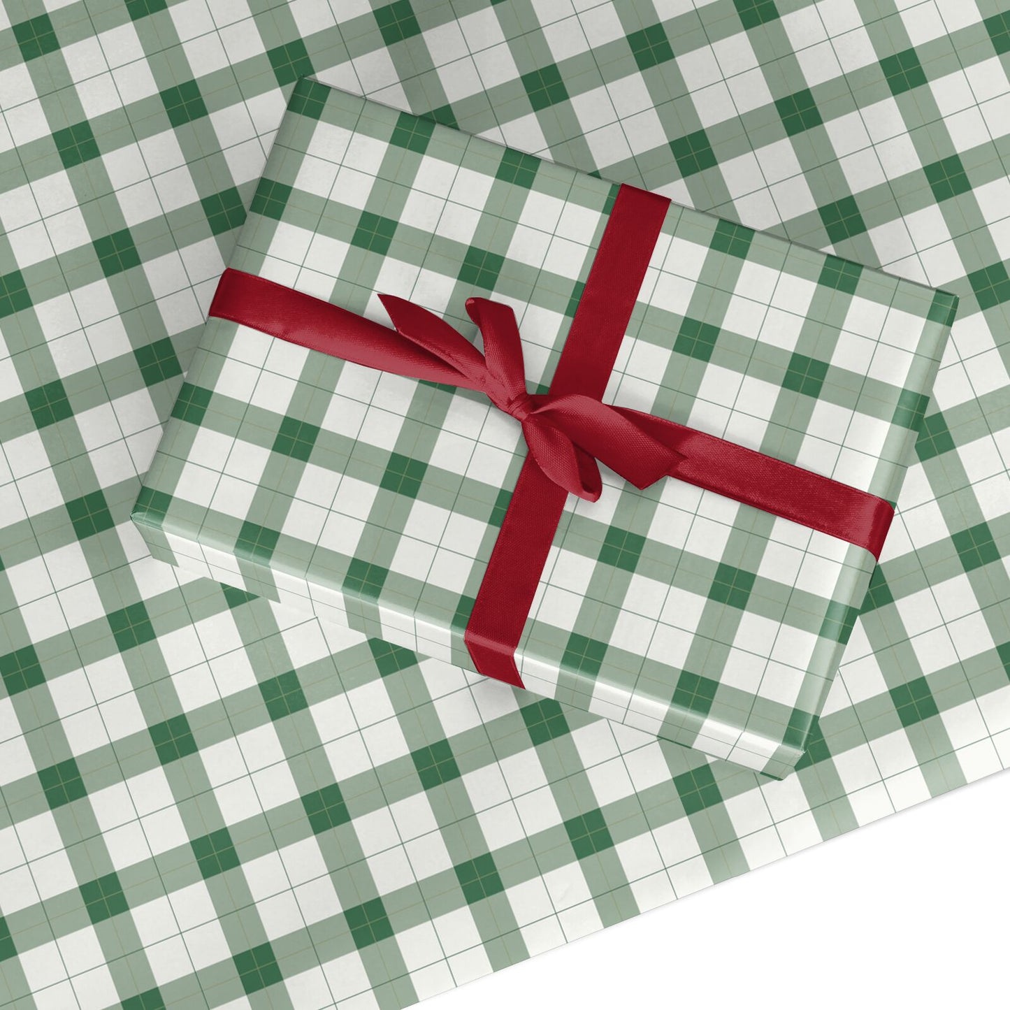 Evergreen Gingham Custom Wrapping Paper